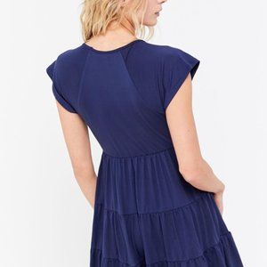 Urban Outfitters Julia Tiered Navy Blue Dress XS
